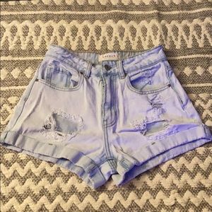 distressed high waisted shorts